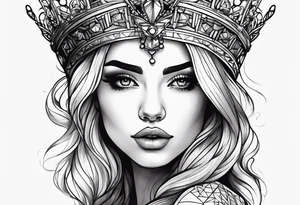 Girl with a crown tattoo idea