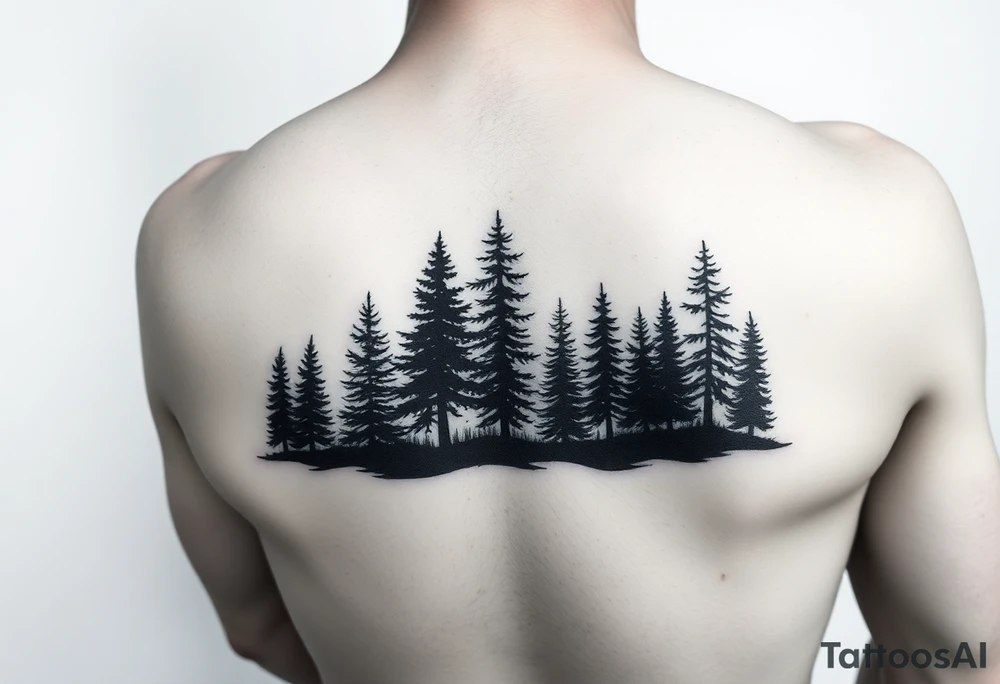 Coniferouse forest silhouette around the forearm a tattoo tattoo idea