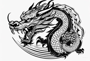 Chinese dragon in the shape of 0630 tattoo idea