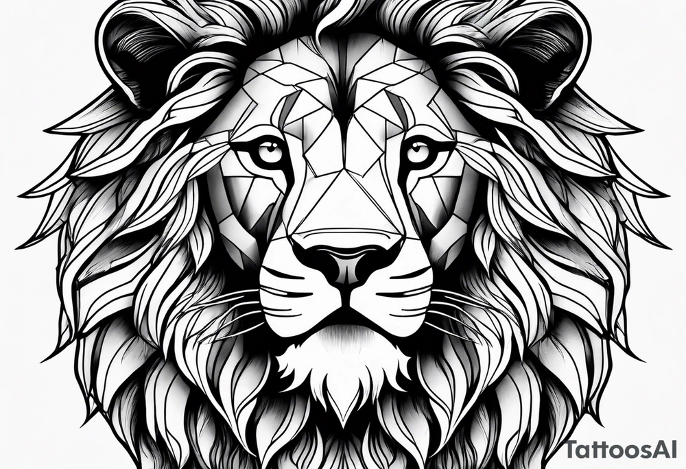 powerful majestic lion, close-up tattoo idea