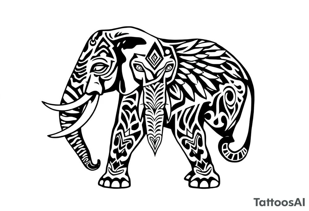 An egyptian strong elephant tattoo idea