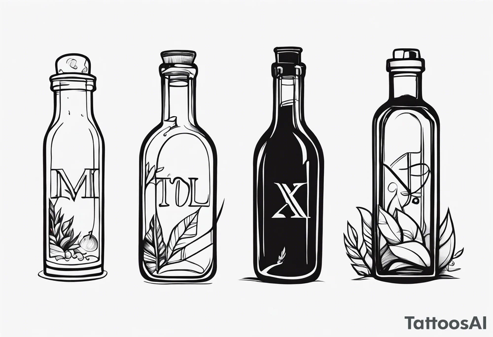 letter in the bottle tattoo idea