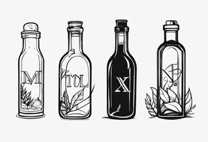 letter in the bottle tattoo idea