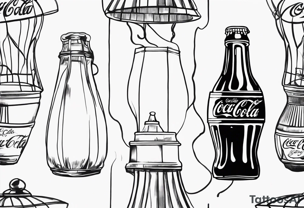 Antique Coca Cola lampshade on a lamp tattoo idea