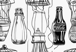 Antique Coca Cola lampshade on a lamp tattoo idea