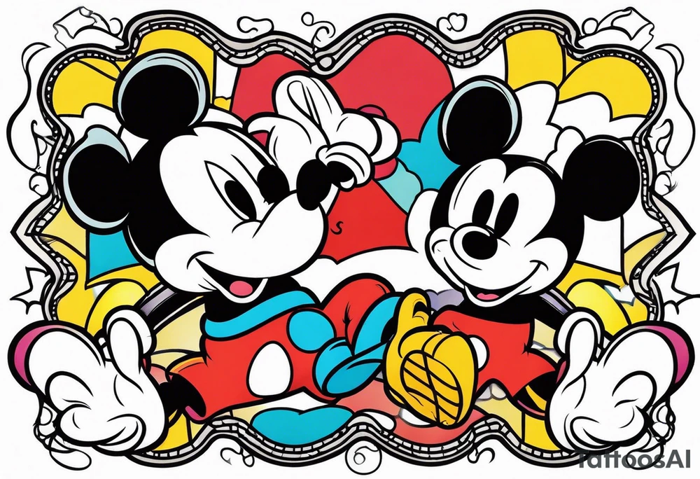 Mentally insane mickey mouse tattoo idea