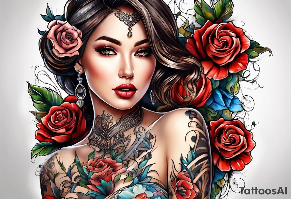 A lady reveals her boobs tattoo idea