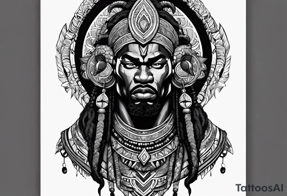 ogum, the african god of war tattoo idea