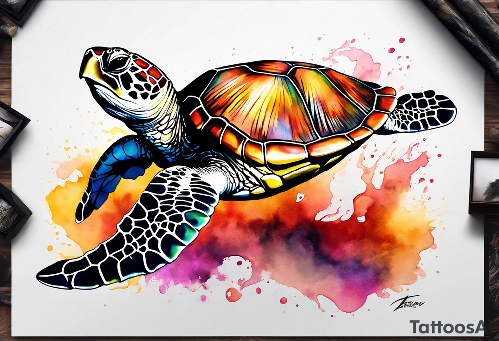 Sea turtle tattoo idea