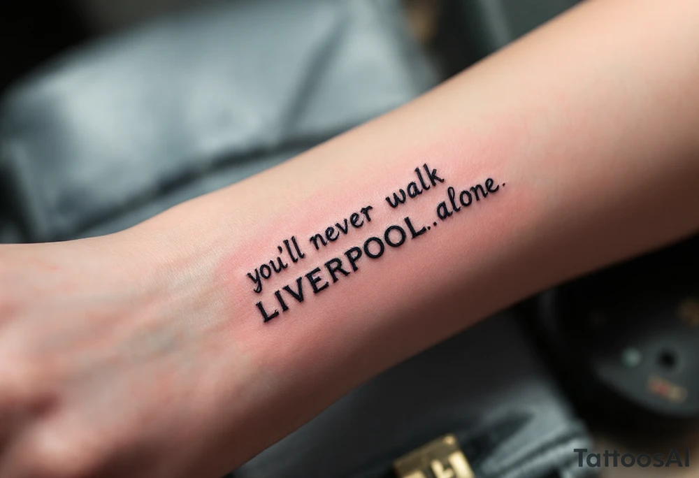 you’ll never walk alone 
           LIVERPOOL.FC tattoo idea