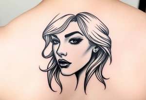 beauty girl face tattoo idea