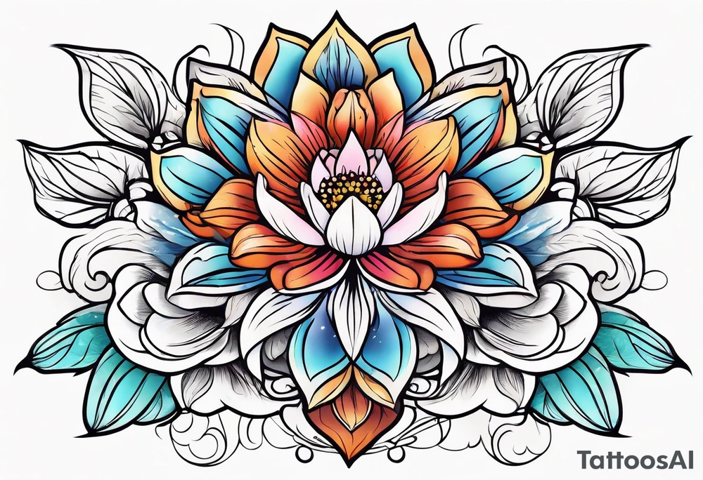 Neo traditional flower tatto tattoo idea