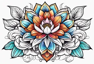 Neo traditional flower tatto tattoo idea
