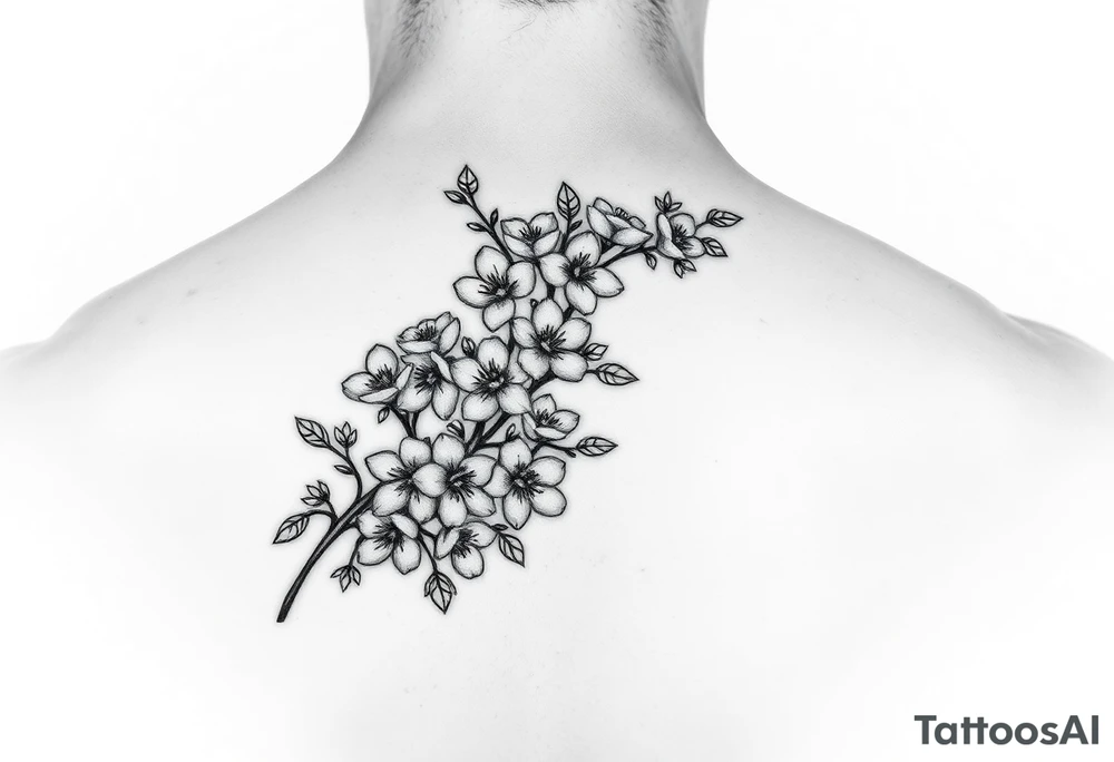 mountain laurel with 14 blossoms tattoo idea
