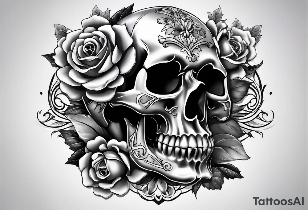 realistic skulls 3d tattoo idea