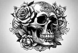 realistic skulls 3d tattoo idea