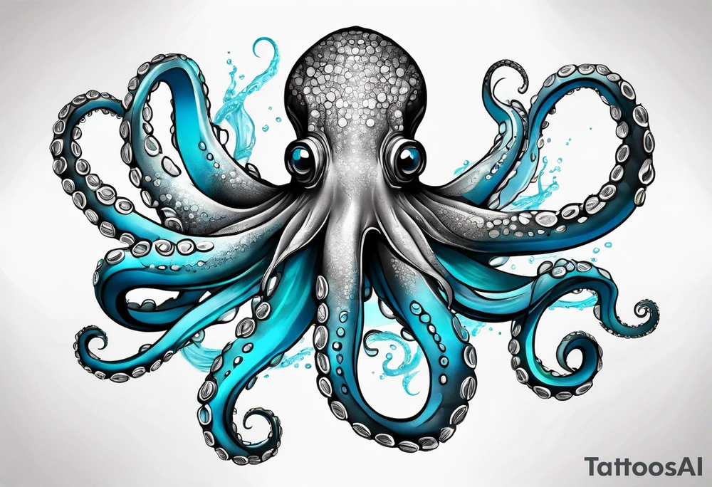 octopus with neon Blue suckers tattoo tattoo idea