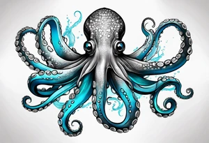 octopus with neon Blue suckers tattoo tattoo idea