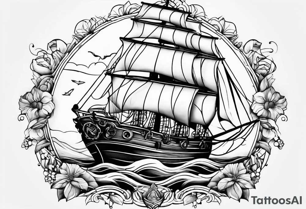 Nautical theme leg tattoo tattoo idea