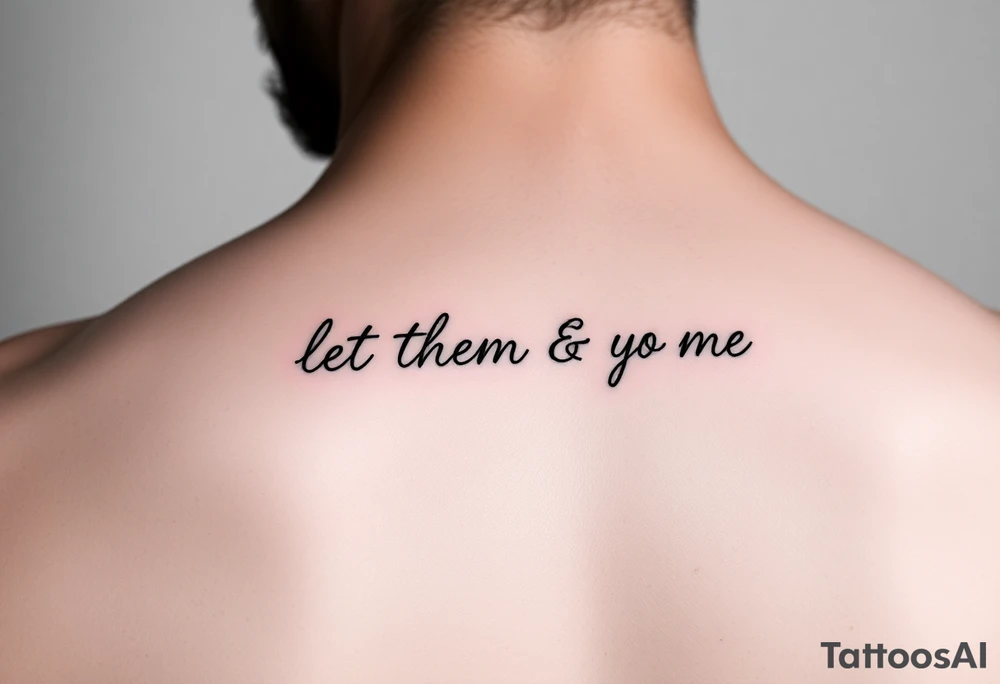 Fine line dainty cursive tattoo with the saying “let them & let me” tattoo idea