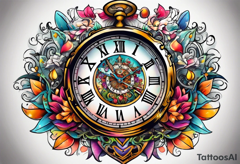 Wonderland clock tattoo idea