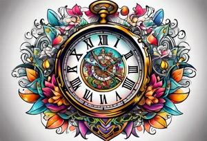 Wonderland clock tattoo idea
