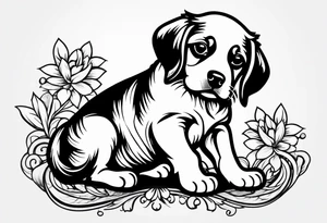 strength, small, nuanced, puppy elegant tattoo idea