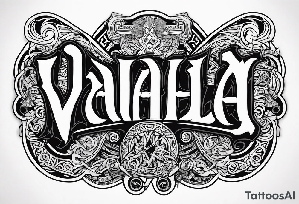 Valhalla viking gods tattoo idea