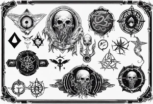 lovecraft theme arms zone tattoo idea