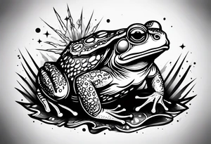 Toad with throwing star weapon tattoo idea