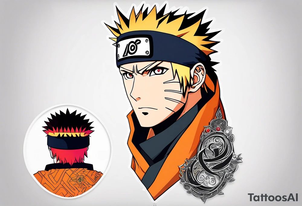 A naruto headband with the letters AR in the middle tattoo idea