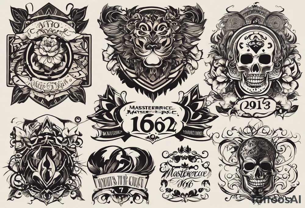 numbers combined- 08.15.1966, 07.17.1974, 03.03.1992, 02.11.2008 and 02.02.2006 tattoo idea