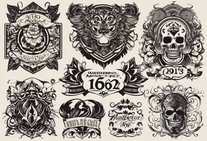 numbers combined- 08.15.1966, 07.17.1974, 03.03.1992, 02.11.2008 and 02.02.2006 tattoo idea