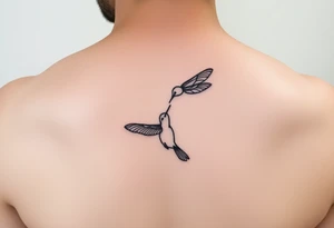 Dragonfly flying around along
 with a hummingbird tattoo idea