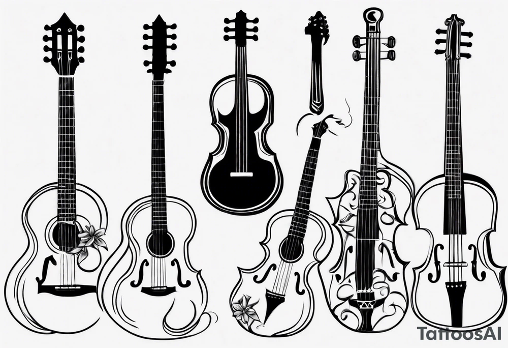 ACOUSTIC GUITAR AND VIOLIN tattoo idea