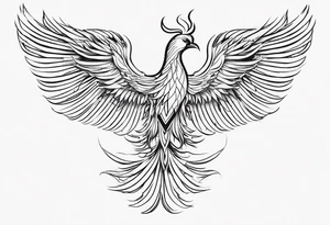 Simple Phoenix with incorporated text “still I rise” tattoo idea