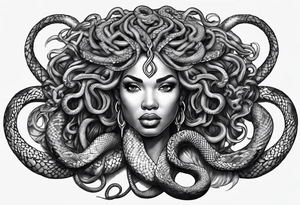 African medusa snakes tattoo idea