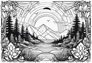Ocean and forest tattoo idea