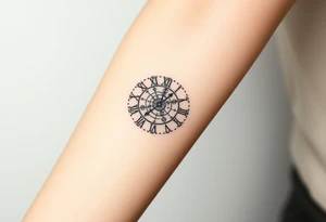 vintage roman numerals within ornate clockwork mechanism tattoo idea