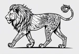 lion skeleton tattoo idea