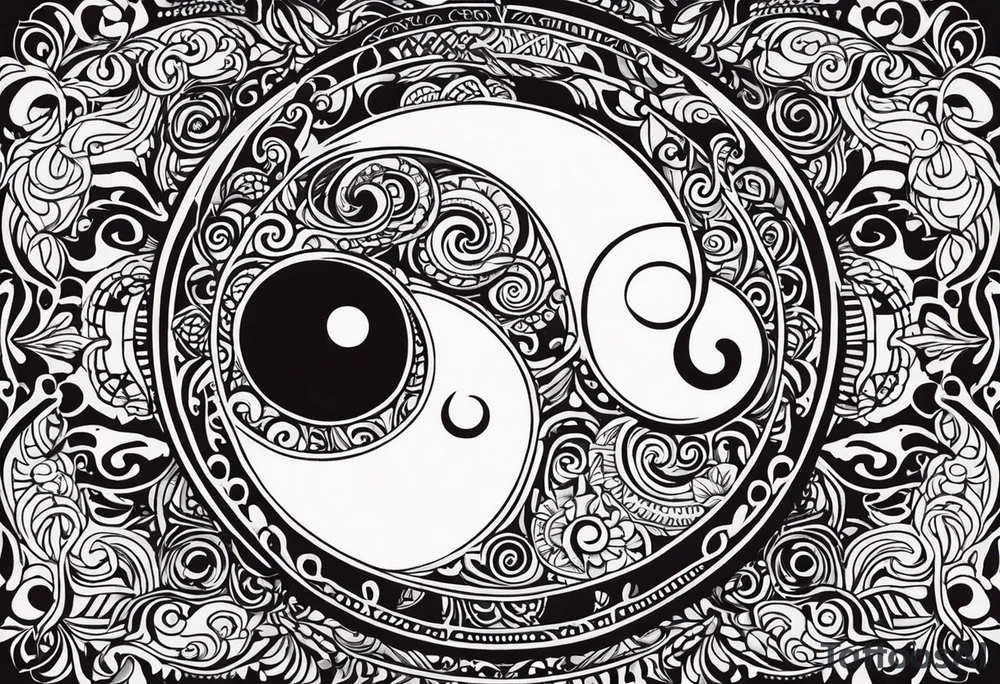 I want to cover up a ying yang tattoo with brazillian style lettering tattoo idea