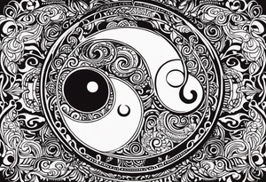 I want to cover up a ying yang tattoo with brazillian style lettering tattoo idea