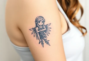 American traditional princess Zelda from twilight princess tattoo idea