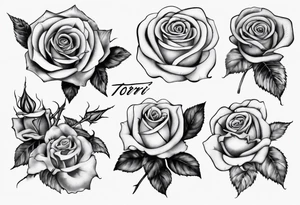Rose with the name Torri in it tattoo idea