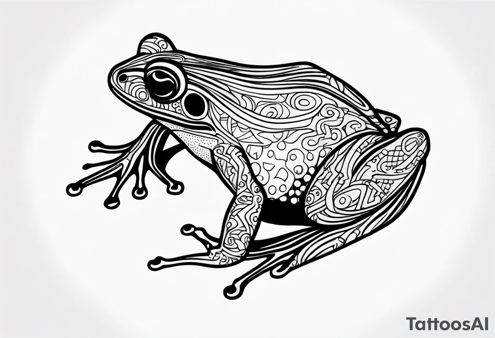 a psychedelic frog tattoo idea