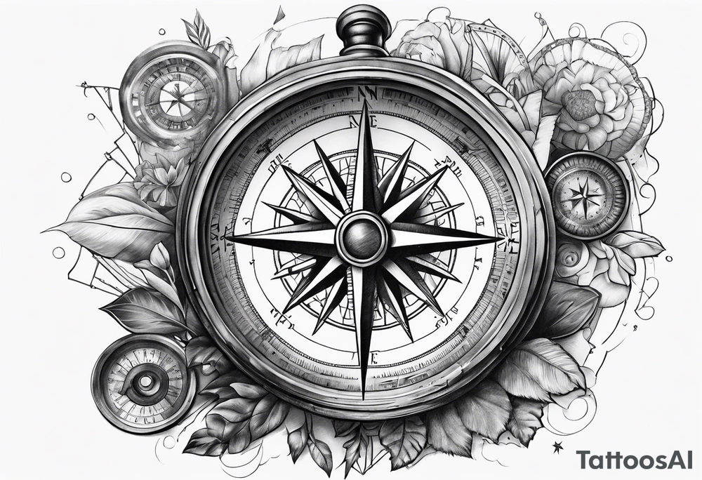 Broken compass tattoo idea