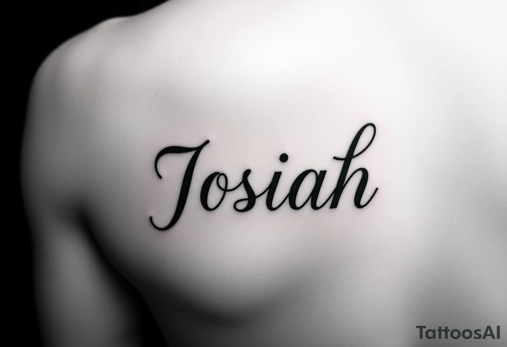 A baby memorial tattoo with the name Josiah tattoo idea