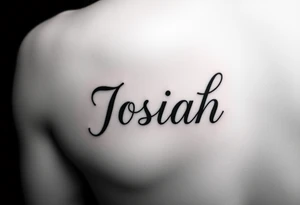 A baby memorial tattoo with the name Josiah tattoo idea