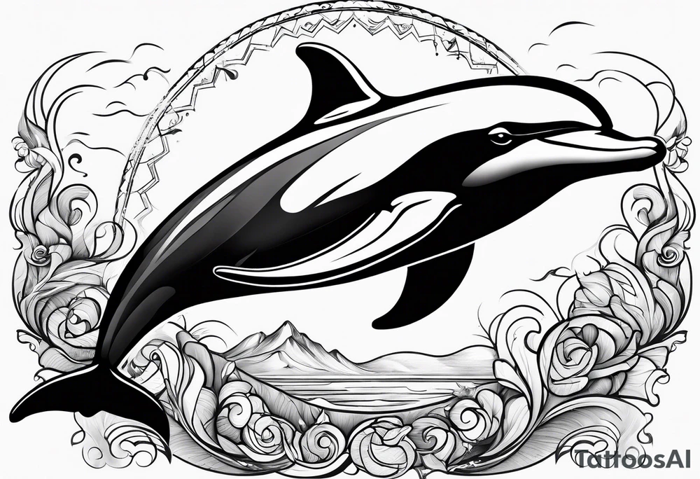 cute dolphin tattoo idea