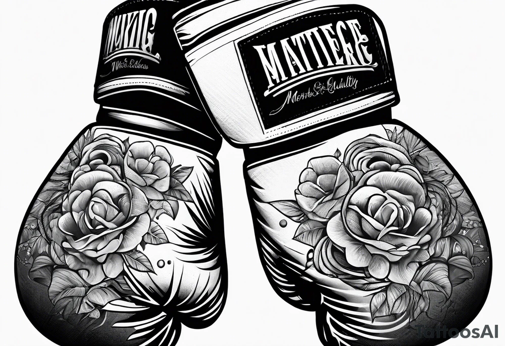 Boxing gloves mother and children tattoo idea